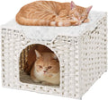 Cat Beds Indoor Kitten House, Handwoven Rattan Cat Cave Pet Cube, Large Cat by SETVSON