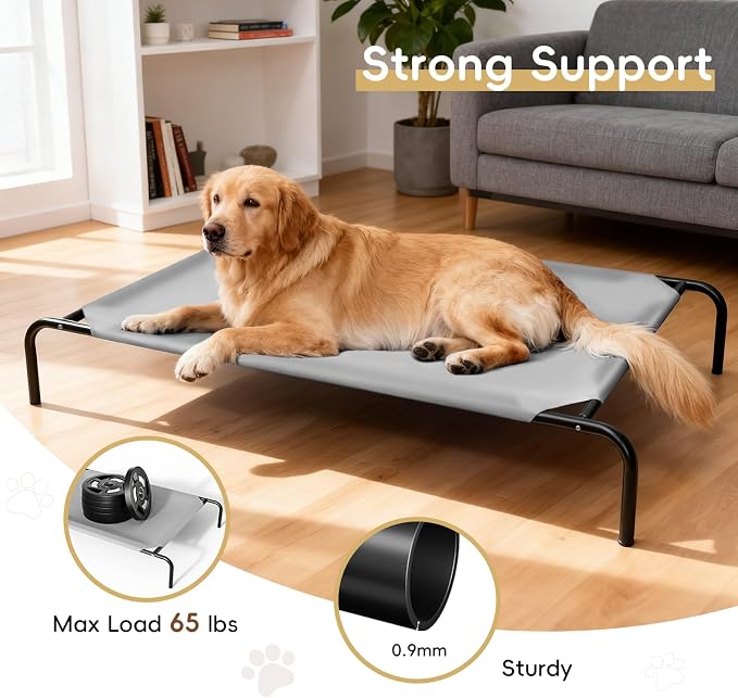 Elevated Dog Bed for Large Dogs, Raised Dog Cots, Indoor & Outdoor Cooling - Image 4