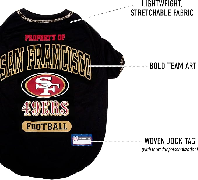 NFL San Francisco 49ers Dog T-shirt Large. - Image 4