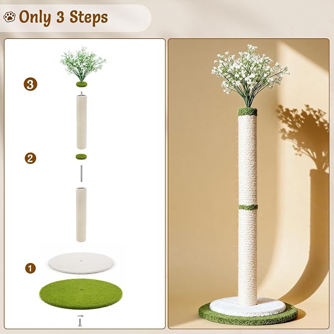 CWV 45" Tall Cat Scratching Post, Cute Starlight Bouquet Cat Scratcher - Image 8