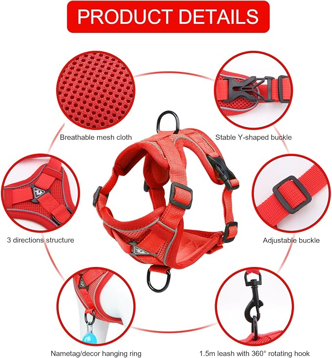 Cat Harness and Leash Set, Upgraded Escape Proof Adjustable Vest - Image 2