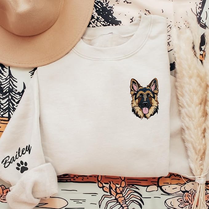 Chillever - Custom Dog Embroidered Quarter Zip Sweatshirt - Image 6