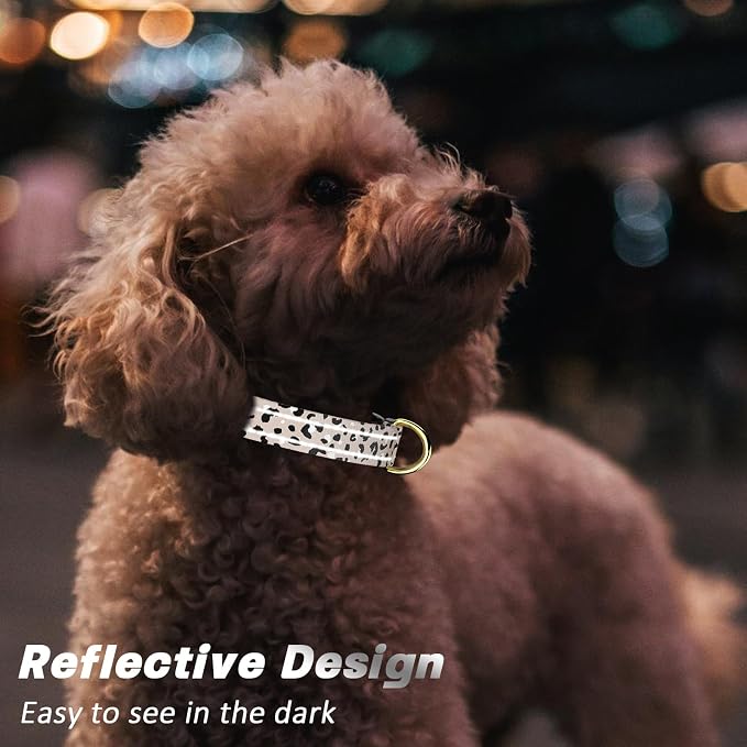 Reflective Dog Collar for Large Dogs, Cute Leopard Style Adjustable Heavy-Duty - Image 3