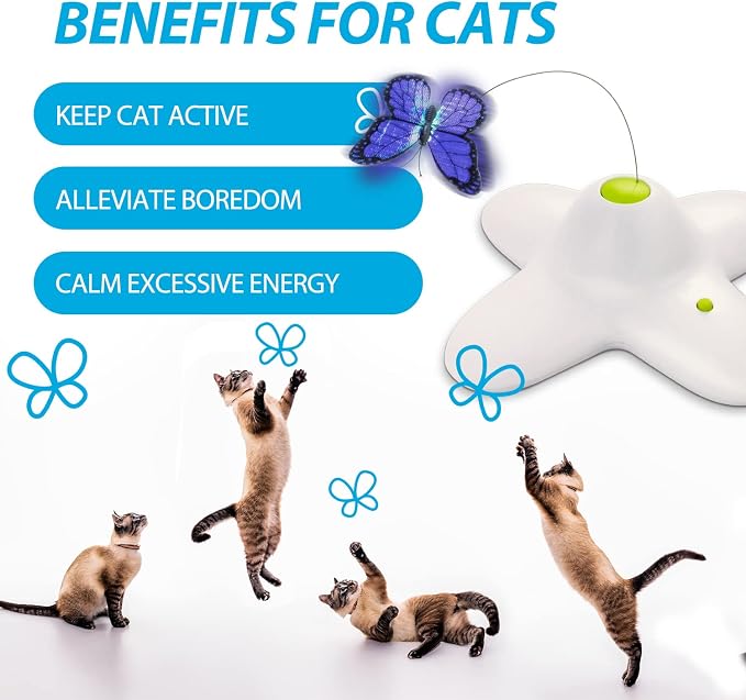 ALL FOR PAWS Interactive Butterfly Cat Toy, Automatic Cat Butterfly Wand Toys - Image 5
