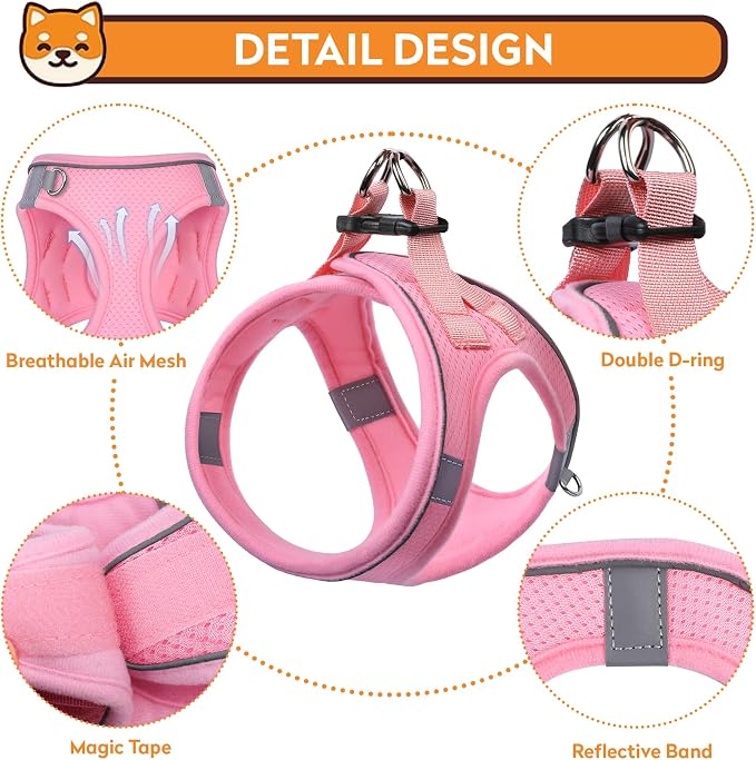 Dog Harness with Leash Set, No-Pull Step-in Reflective Pet Harness with 1 Leash - Image 2