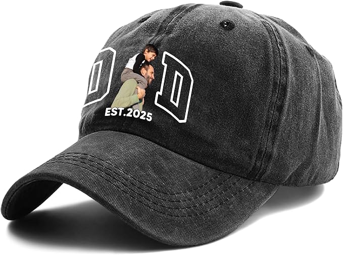 Personalized Vintage Washed Denim Dad Hat, Custom Baseball Cap - Image 2
