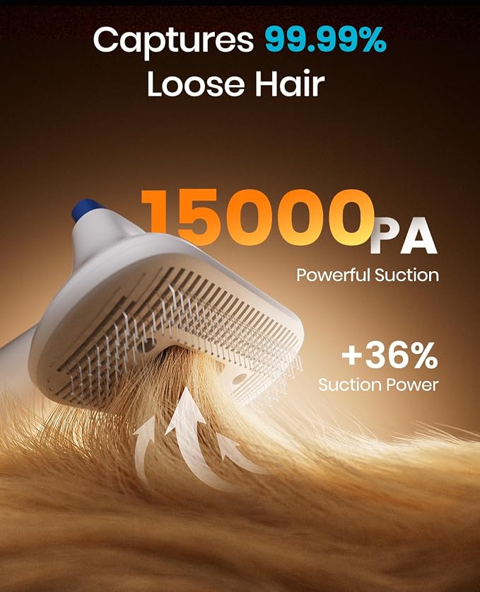 oneisall Dog Grooming Vacuum, 15000Pa Pet Vacuum Kit Shedding 99% Pet Hair - Image 3