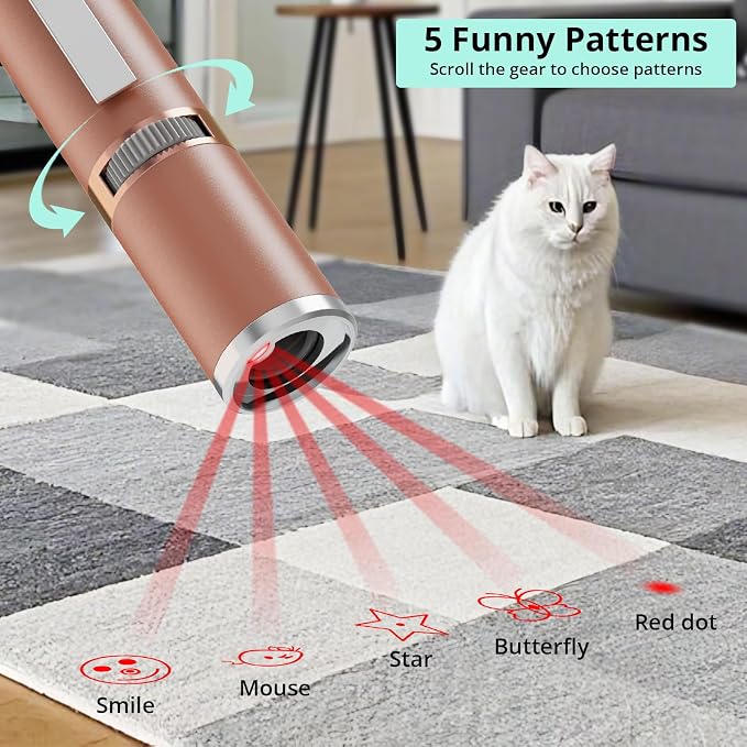 TBTeek Cat Toys, with Metal Case, 2 Pieces, Rechargeable, 7 Adjustable Patterns - Image 3