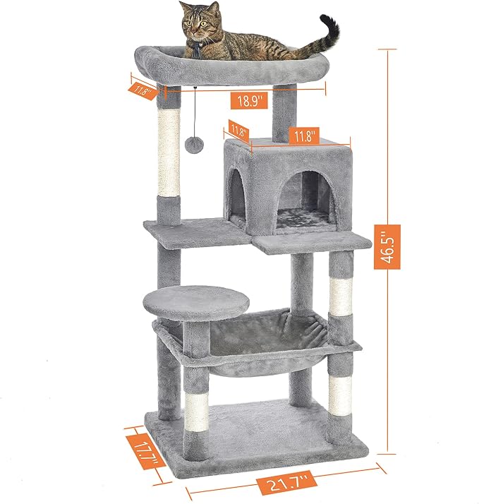 Catinsider 46.5 inches Cat Tree Multi-Level Cat Tower - Image 2