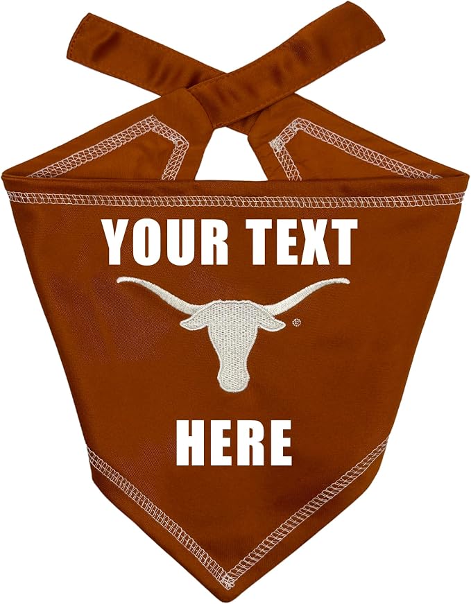 Pets First NCAA Texas Longhorns Personalized Tie Around Bandana by PETSFIRST
