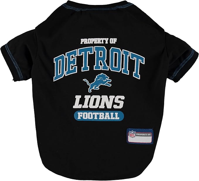 NFL Detroit Lions Dog T-Shirt for Pets, Size X-Small. Officially Licensed Pet by PETSFIRST