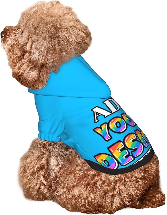 Custom Dog Hoodie for Small Pets, Personalized Photo Text Pet Warm Pullover - Image 7