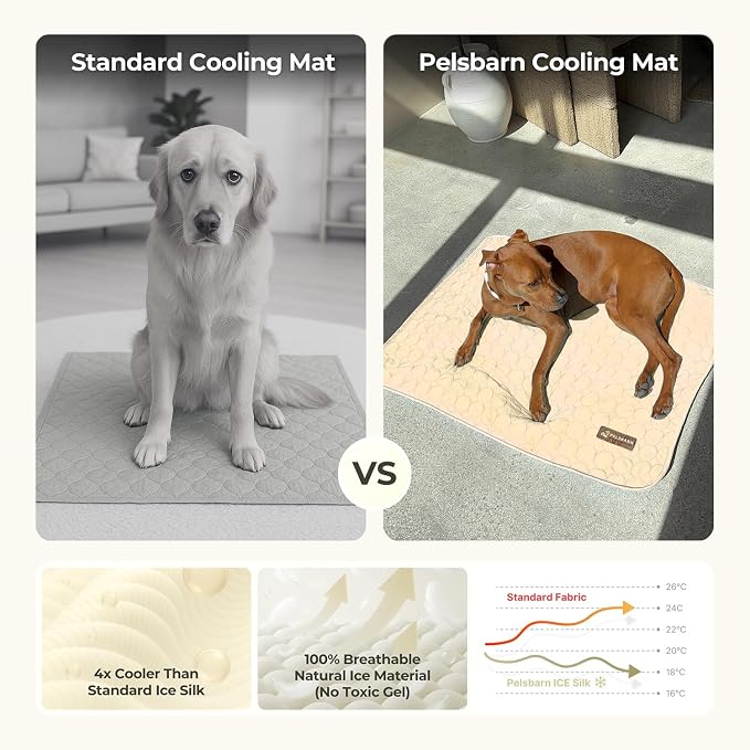 Pelsbarn Dog Cooling Mat- Ice Silk Summer Comfort, Self Cooling, Non-Slip Dog - Image 6