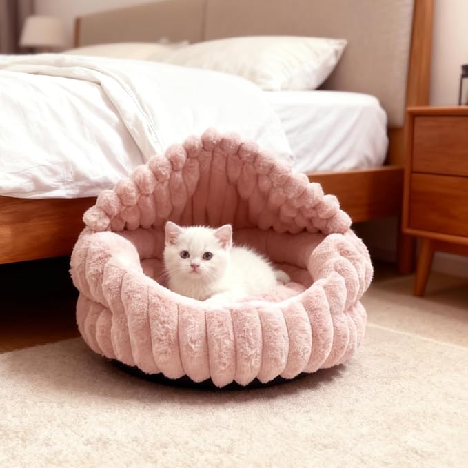 Hooded Cat Beds for Indoor Cats，Cozy Dog Cave Bed, Cozy Nook Dog Bed for Small - Image 2