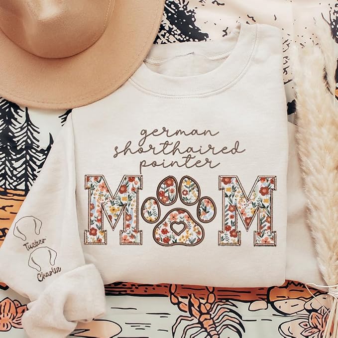 CHILLEVER Personalized Embroidered Dog Mom Sweatshirt, Dog Mama Crewneck - Image 8