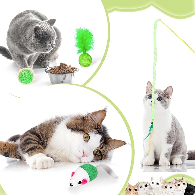 24 Pcs Cat Toys Set Interactive Kitten Toys Pack Including Collapsible Play - Image 5