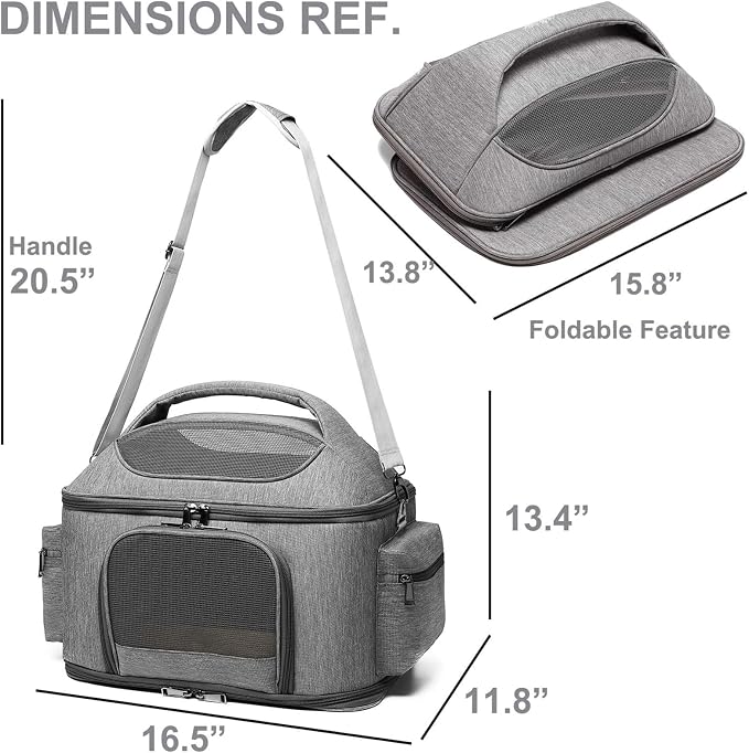 halinfer Large Fat Cat Carrier Fit up to 20 Pounds, Small Puppy Pet Travel - Image 2