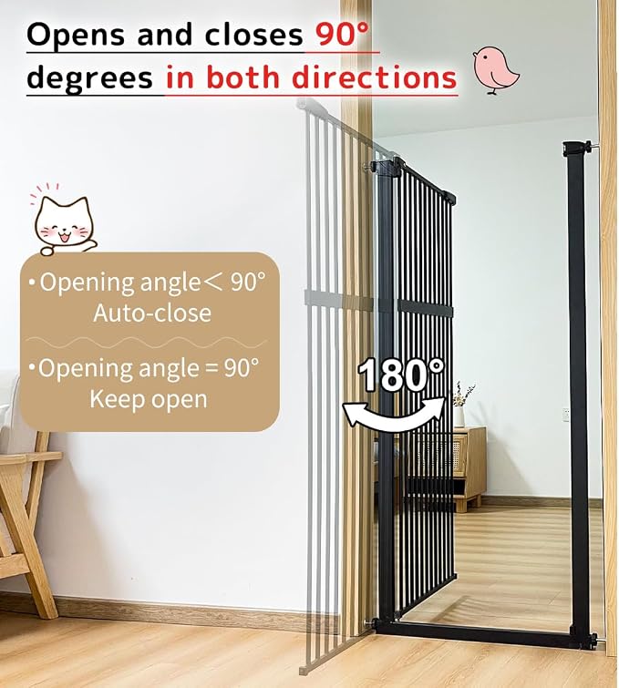 Lumizone Extra Tall Pet Gate 55.12" High Pressure Mounted 30.12"-34.05" Extra - Image 7