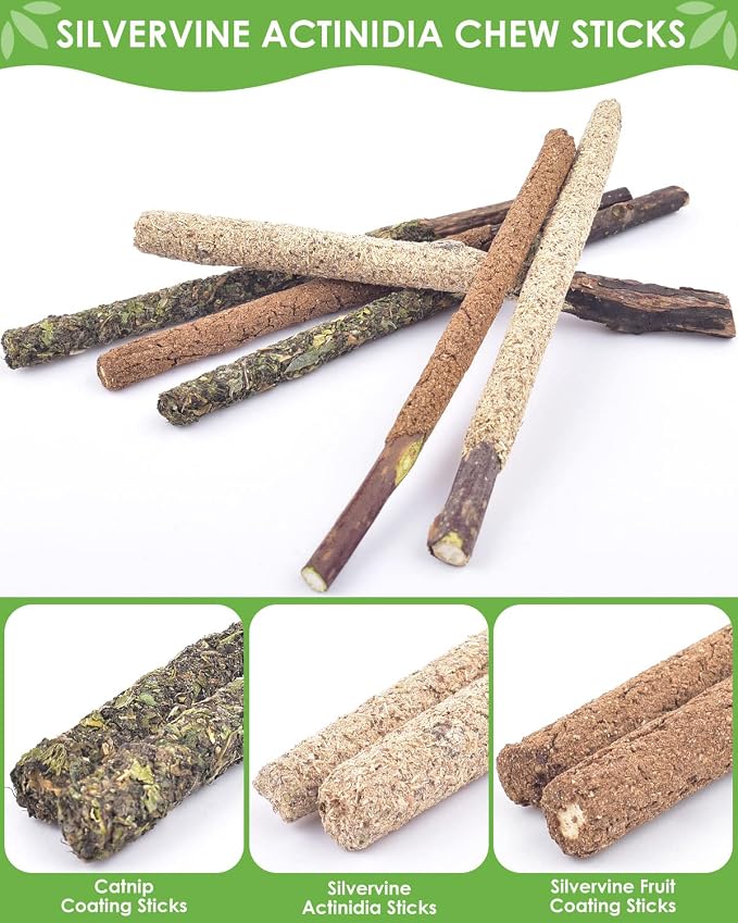TINDTOP Silvervine Chew Sticks for Cats, 12 Pack Natural Catnip Chew Toys for - Image 4