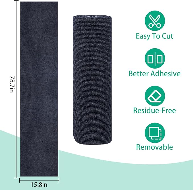 Cat Scratcher Mat, 78.7"x15.8" Cat Scratch Couch Furniture Protector, Trimmable - Image 2