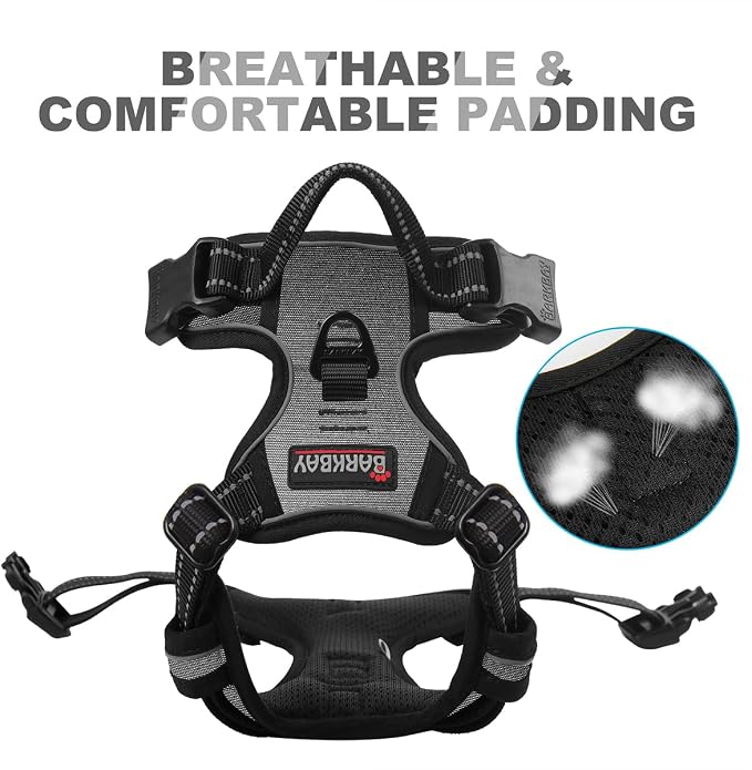 BARKBAY No Pull Dog Harness Front Clip Heavy Duty Reflective Easy Control Handle - Image 7