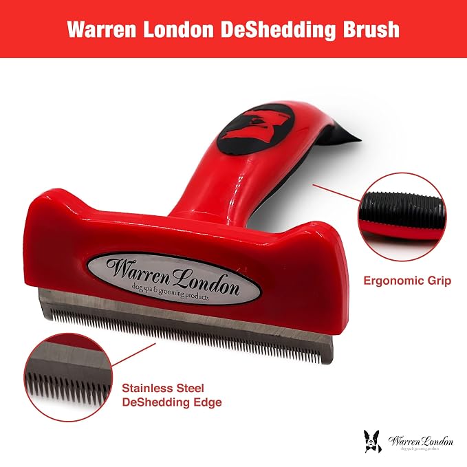 Warren London Deshedding Brush for Large Dogs, Long Hair | 4″ Stainless ¼″ - Image 3