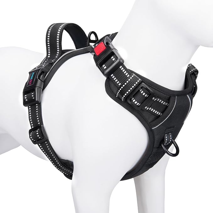 PHOEPET Reflective Dog Harness Large Breed Adjustable No Pull Vest by PHOEPET