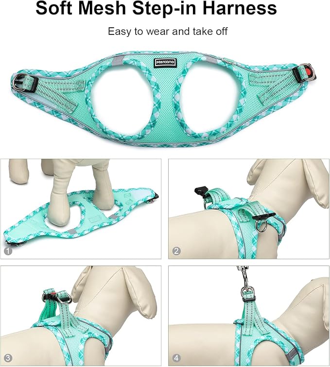 Mercano Soft Mesh Dog Harness and Leash Set, No-Chock Step-in Reflective - Image 7