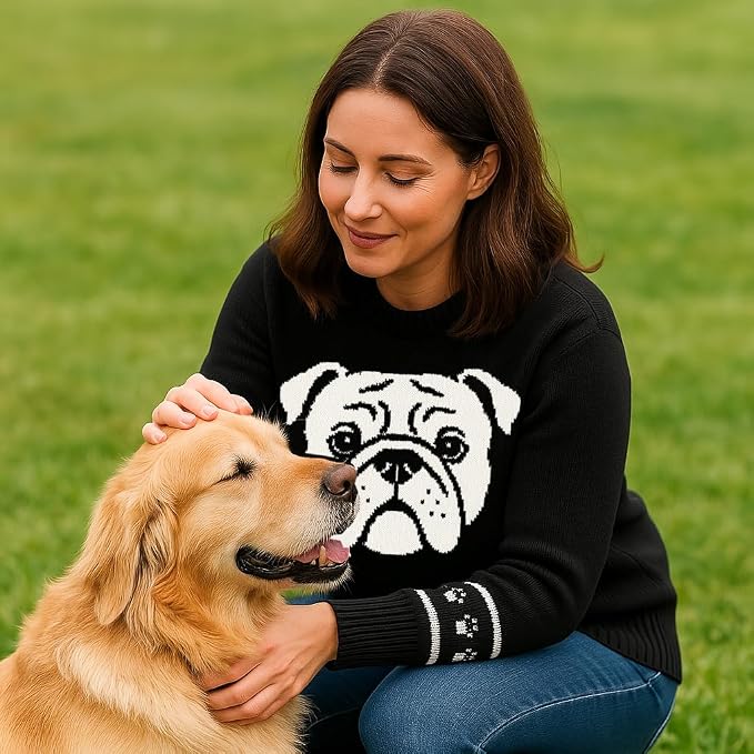 Custom Dog Knit Sweater for Women Personalized Pet Paw Print Pullover Dog Mom - Image 6