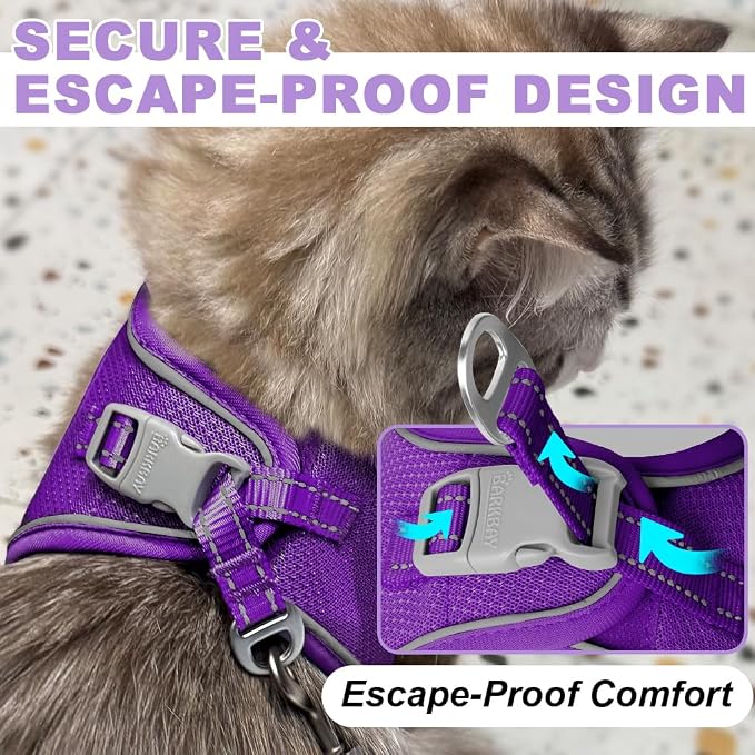 Cat Harness and Leash Set, Escape Proof Kitten Harness, Step in Adjustable Soft - Image 2