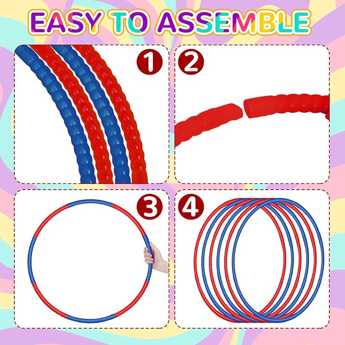 6 Pcs Exercise Hoop Detachable Fitness Rings Adjustable Plastic Toy Fitness - Image 4