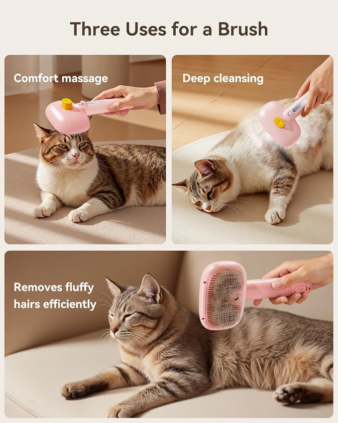 ROJECO 3-in-1 Pet Steam Brush for Cats&Dogs - Image 4
