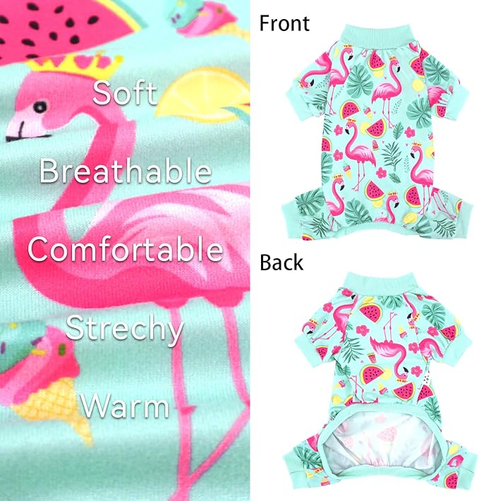 XPUDAC 4 Pack Dog Pajamas for Small Dogs Girl Boy Soft Stretchy Pjs Summer - Image 4