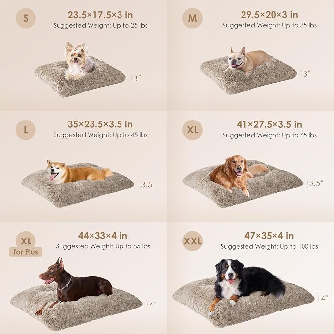 EHEYCIGA Fluffy Dog Crate Bed for Extra Large Dogs, Plush Faux Fur Crate Pad - Image 2