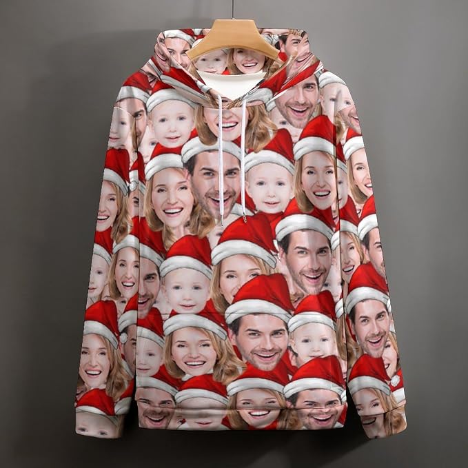 Artsadd Custom Face Unisex athletic Pockets Sweatshirt Loose Hoodie Custom - Image 4