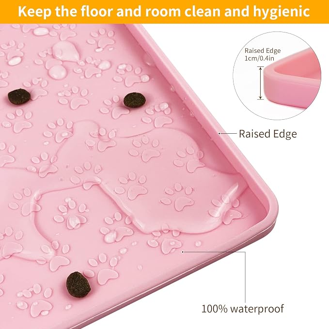 Ptlom Silicone Pet Placemat for Dog and Cat, Waterproof Anti-Slip Pet Feeding - Image 6