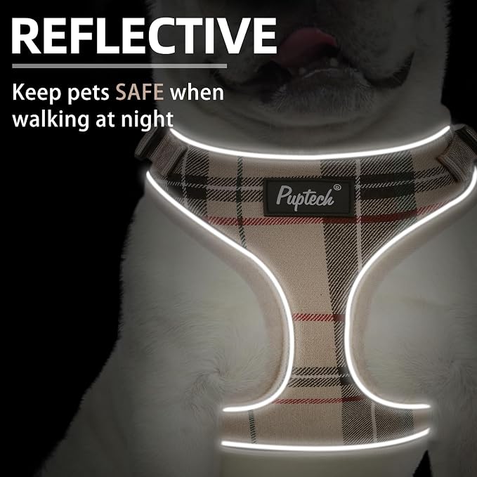 PUPTECK Soft Mesh Dog Harness and Leash Set Pet Puppy Cat Adjustable Reflective - Image 4