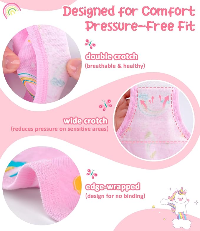 Girls and Toddlers 100% Cotton Underwear Tagless Soft Panties Size 2-3T - Image 4