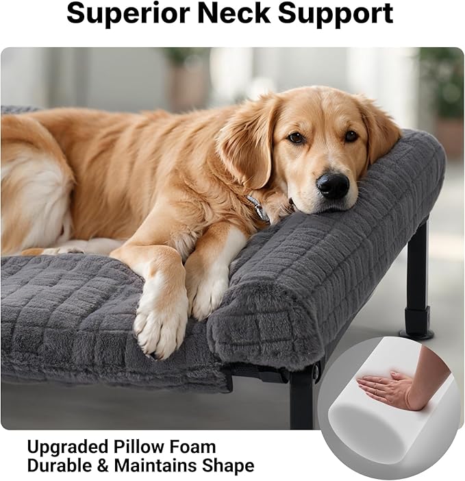 Veehoo Fluffy Plush Double Dog Couch Bed - Image 3