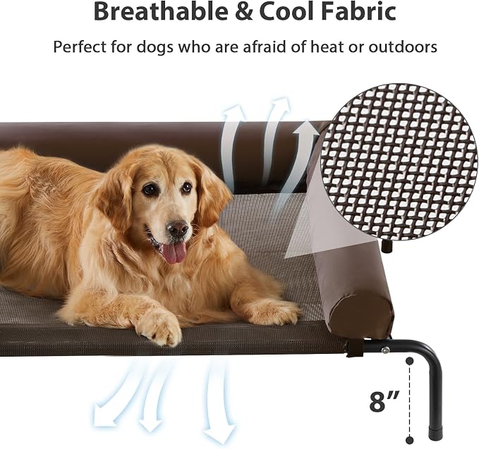 RRPETHOME Large Elevated Cooling Dog Bed, Raised Dog Cot Beds - Image 3