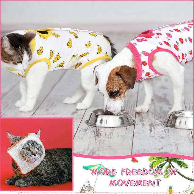 Nuanchu 3 Pieces Cat Recovery Suit Kitten Recovery Suit E-Collar Alternative - Image 5