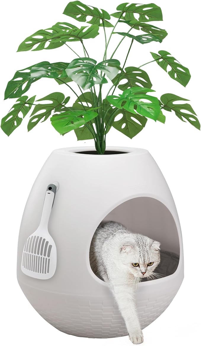 Eggloa6 Plant Litter Box, Hidden Cat Litter Box by COZIWOW