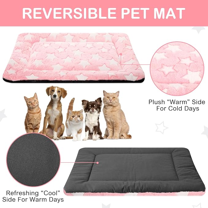 VitalCozy 4 Pcs Dog Crate Pads, Ultra Soft Warm Washable Anti-Slip Kennel Bed - Image 3