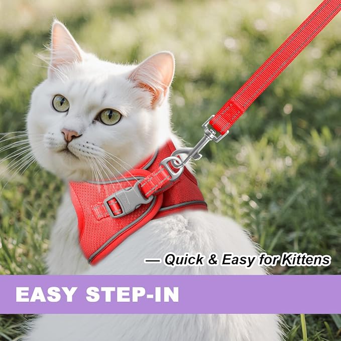 Cat Harness and Leash Set, Escape Proof Kitten Harness, Step in Adjustable Soft - Image 9