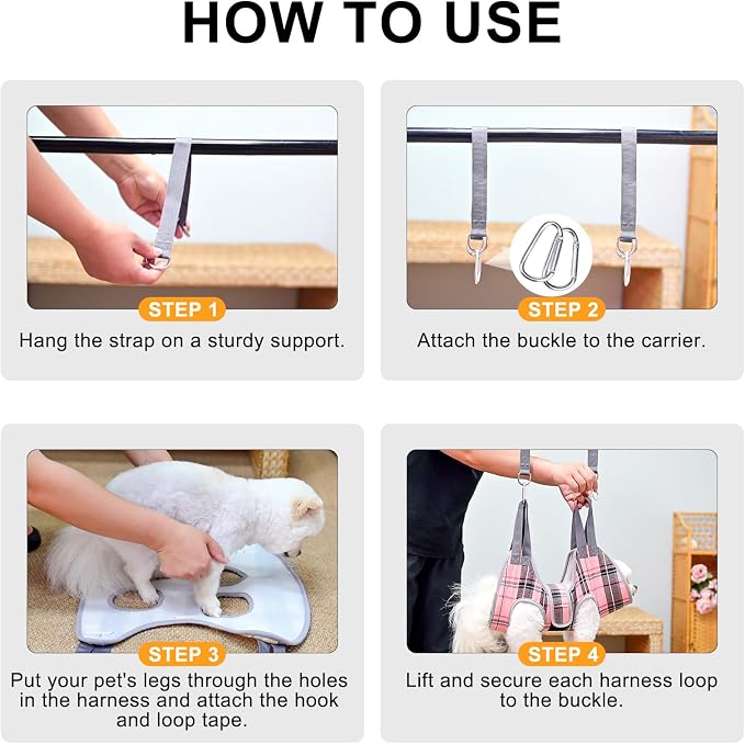 BEAUTYZOO Dog Grooming Hammock for Small Dogs Cat- Dog Sling for Nail - Image 7