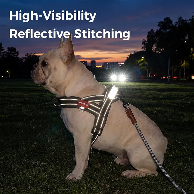 No Pull Dog Harness with Handle, French Bulldog Adjustable Reflective Dog Vest - Image 9