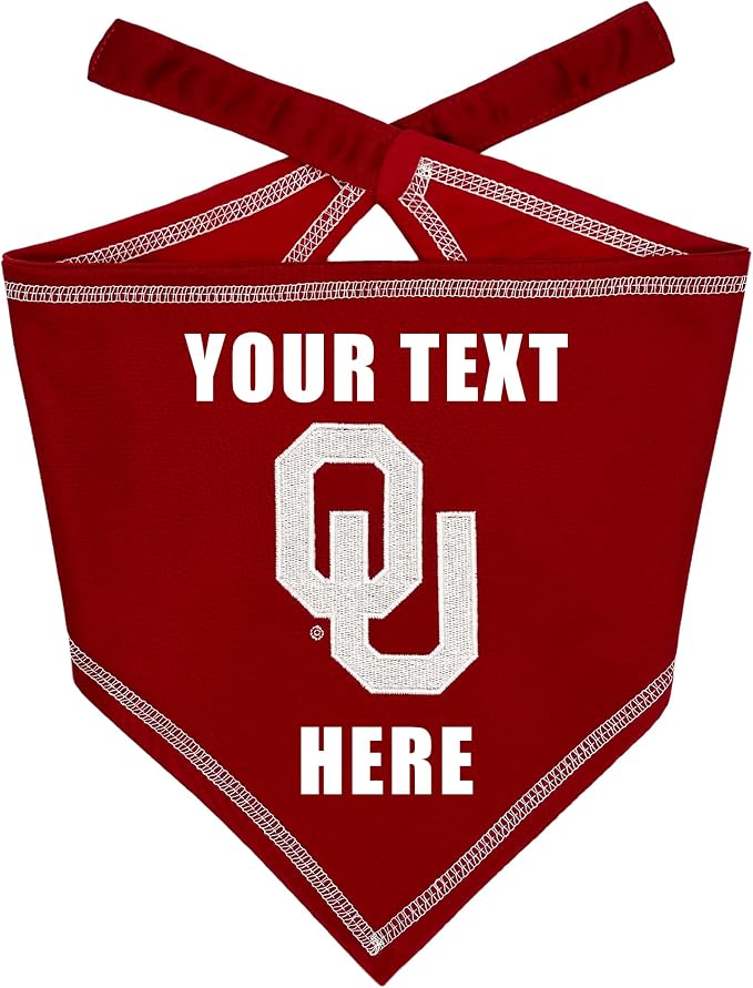 Pets First NCAA Oklahoma Sooners Personalized Tie Around Bandana by PETSFIRST