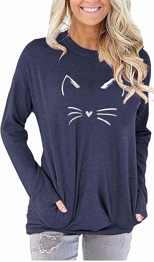 Akihoo Womens Casual Long Sleeve Tunic Tops Crew Neck Shirt Blouses by Akihoo