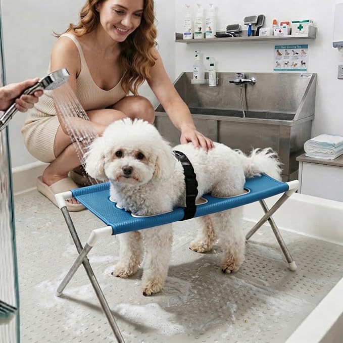 Grooming Pet Bath Stand Mesh Bathing Station (Blue2) - Image 2