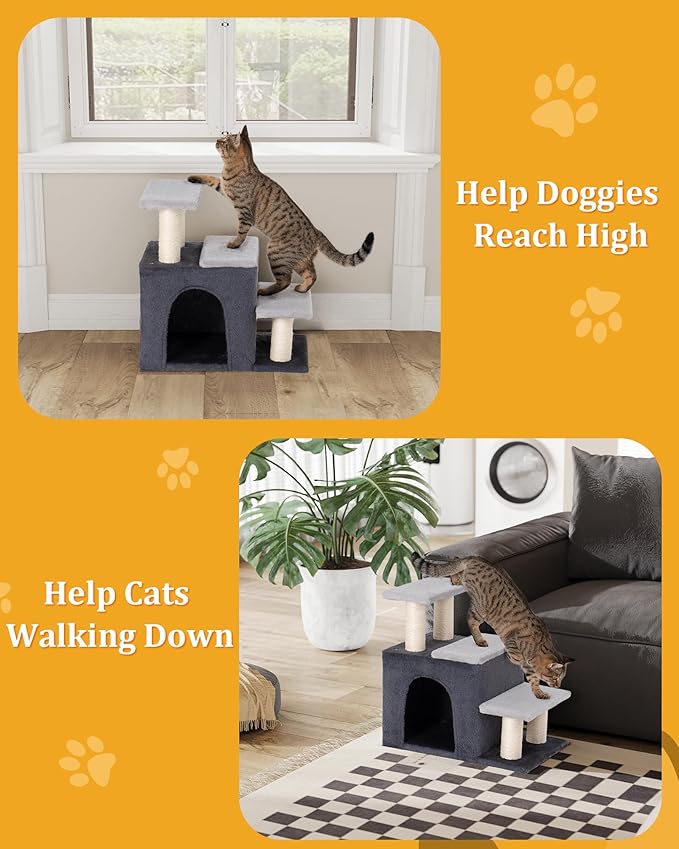 3-in-1 Pet Stairs for Cats, Dog Steps for Small Doggie Rabbits, 6.29''Depth Cat - Image 5